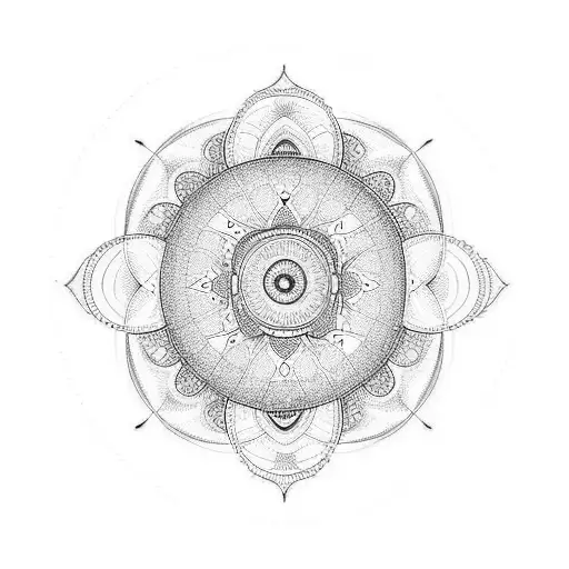 Circles with a quote “॥ अंतः अस्ति प्रारंभः ॥” written around it beautifully for a tattoo design tattoo design idea