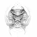 knife with chinese words tattoo design idea