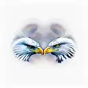 Combine two eagle heads facing each other in a symmetrical design tattoo design idea