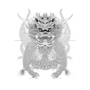 japanese dragons with fractal geometry forearm sleeve tattoo design idea