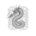 japanese dragons with fractal geometry forearm sleeve tattoo design idea