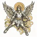 large saint michael tattoo black realism style tattoo tattoo design idea