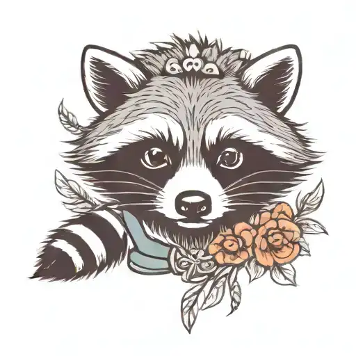 cute Raccoon tattoo design idea