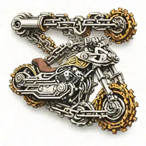 adrenaline molecule made out of motorcycle drive chains.  tattoo design idea