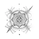  trident with rudrashka beads and maha mritunjay mantra  tattoo design idea