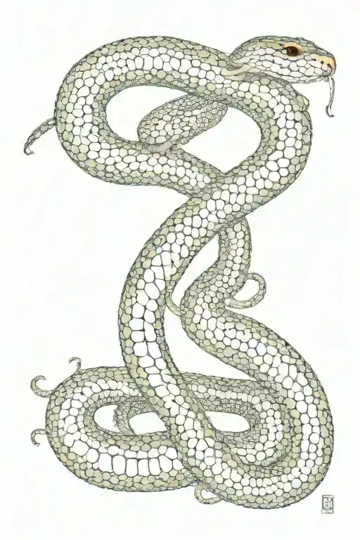 Snake-coiled celestial scene tattoo design idea