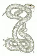 Snake-coiled celestial scene tattoo design idea