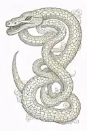 Snake-coiled celestial scene tattoo design idea