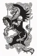 a knight with the Reid family crest On the armor tattoo design idea
