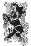 a knight with the Reid family crest On the armor tattoo design idea
