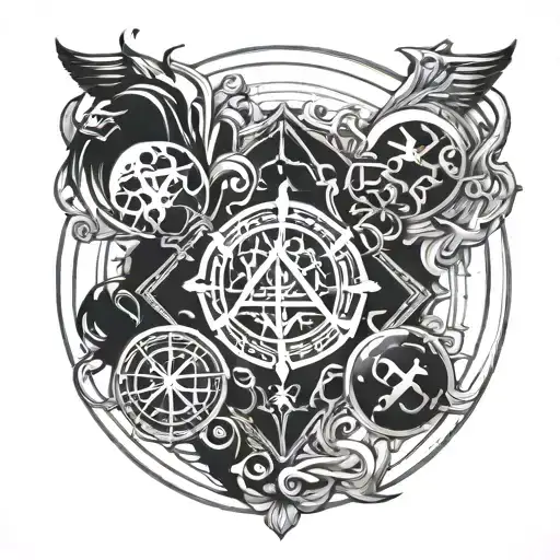 full metal alchemist alchemy circle tattoo design idea