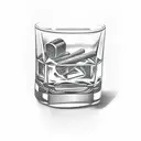 cigar and glass of whiskey tattoo design idea