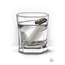 cigar and glass of whiskey tattoo design idea