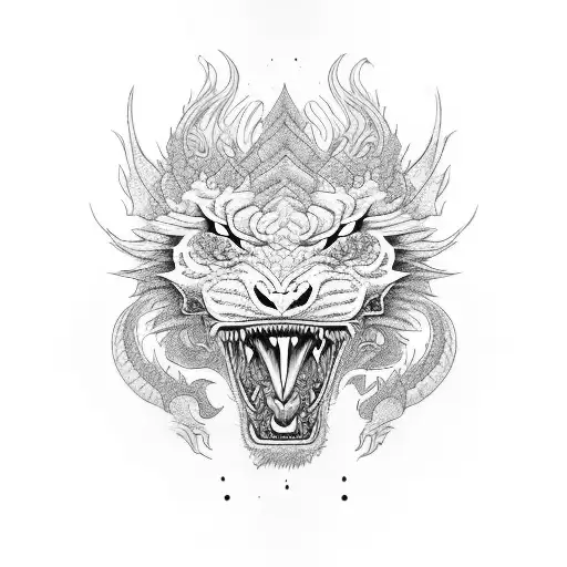 Dragon and Tiger  tattoo design idea