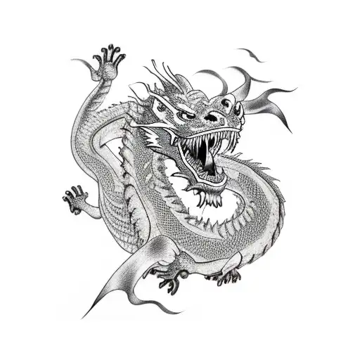 dragon hugging a tiger tattoo design idea