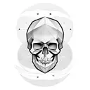 skull with moon tattoo design idea