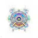 dimethyltryptamine Molecule with the writing MORS JANUA VITAE tattoo design idea