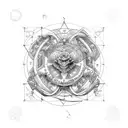 DMT Molecule with the writing MORS Janua Vitae tattoo design idea