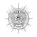 DMT Molecule with the writing MORS Janua Vitae tattoo design idea