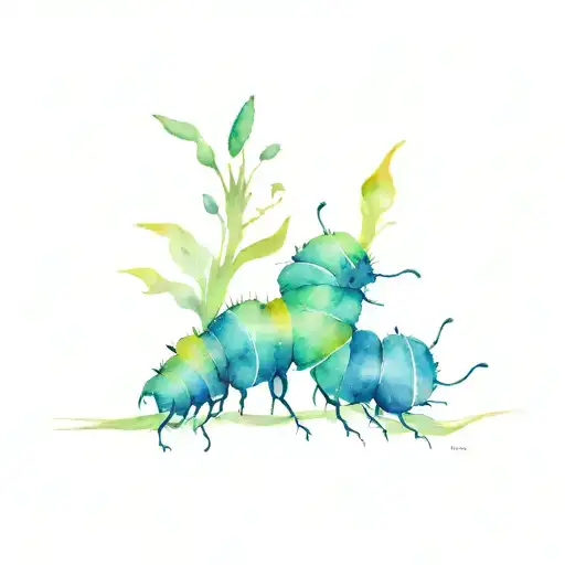 caterpillar transforming tattoo design idea