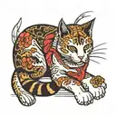 cat and a cat's paw tattoo design idea