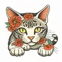 cat and a cat's paw tattoo design idea