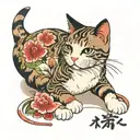 cat and a cat's paw tattoo design idea