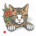 cat and a cat's paw tattoo design idea