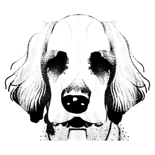 Een zwarte Cocker spaniel met de naam bowie tattoo design idea