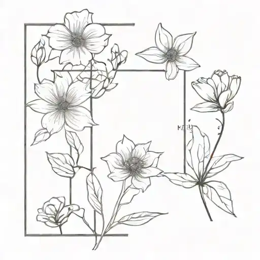 August and November and December birth flowers tattoo design idea