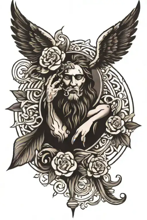 stoic virtues tattoo design idea