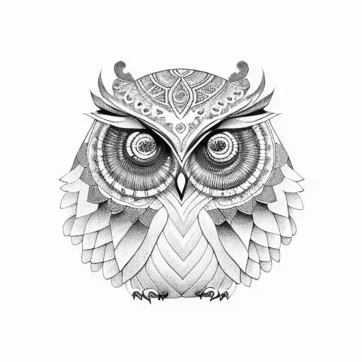 mandala owl tattoo design idea