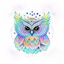 mandala owl tattoo design idea