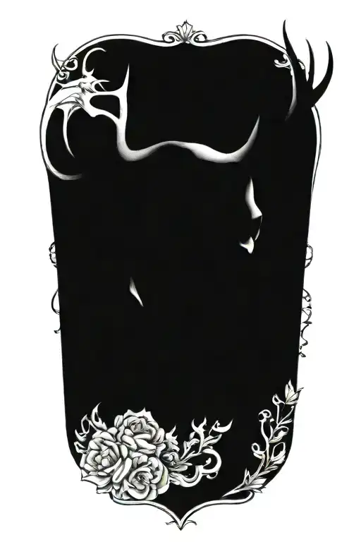 deer head skull tattoo design idea