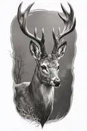 deer head tattoo design idea