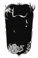 deer head skull tattoo design idea