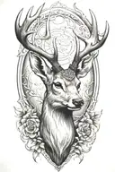 deer head rack tattoo design idea