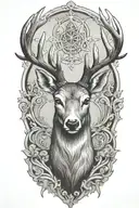 deer head rack tattoo design idea