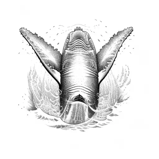 humpback whale breaching tattoo design idea