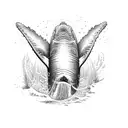 humpback whale breaching tattoo design idea