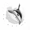 humpback whale breaching tattoo design idea