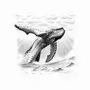 humpback whale breaching tattoo design idea