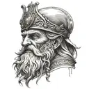 good Odin. vig visor. tattoo design idea