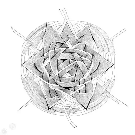 witch knots ropes tattoo design idea