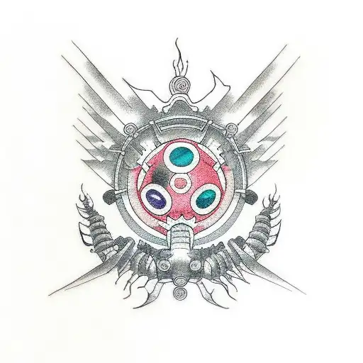 crest of courage digimon wire circuitry  tattoo design idea