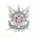 crest of courage digimon wire circuitry  tattoo design idea
