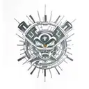 crest of courage digimon wire circuitry  tattoo design idea