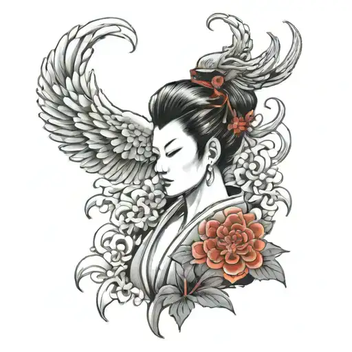 I want you to make me a tattoo similar to the yakuza tattoo from Japan and mixing with the Polish culture two should be  tattoo design idea