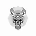 calavera cabra en manos sombreada  tattoo design idea
