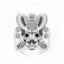 calavera cabra en manos sombreada  tattoo design idea